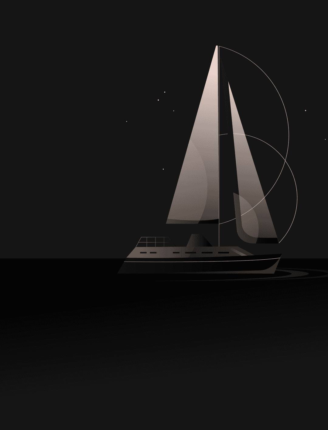 Illustrasjon av en båt som gir uttrykk for fremragende digital design